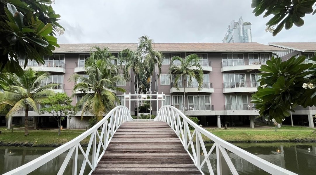 The Leela Resort & Spa Pattaya seen from the white bridge