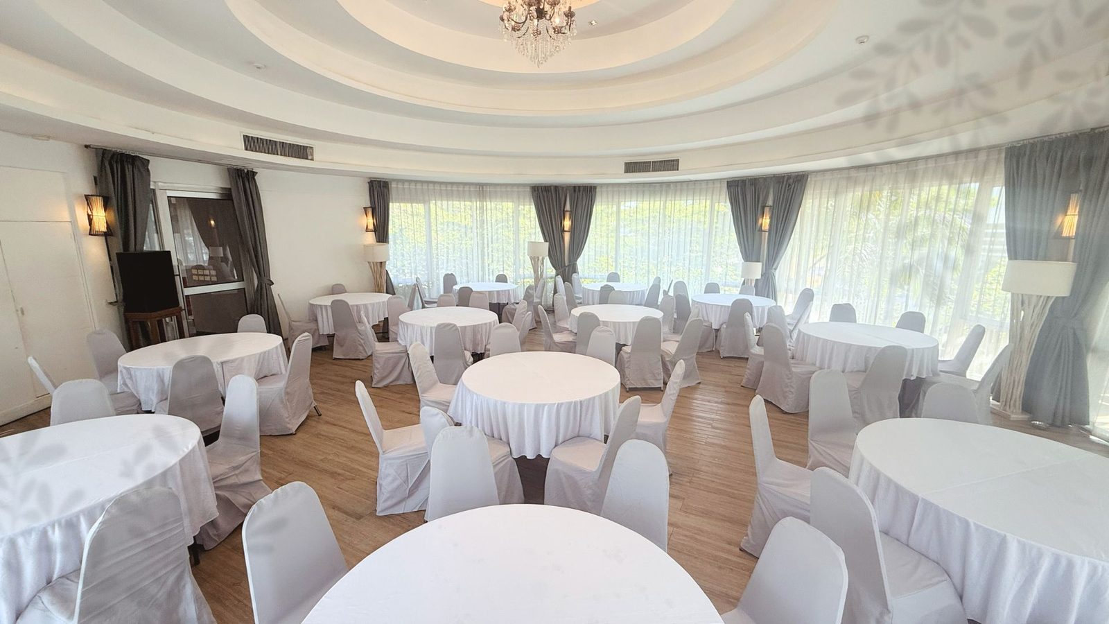 Leela Sala set up banquet round style at The Leela Resort & Spa Pattaya