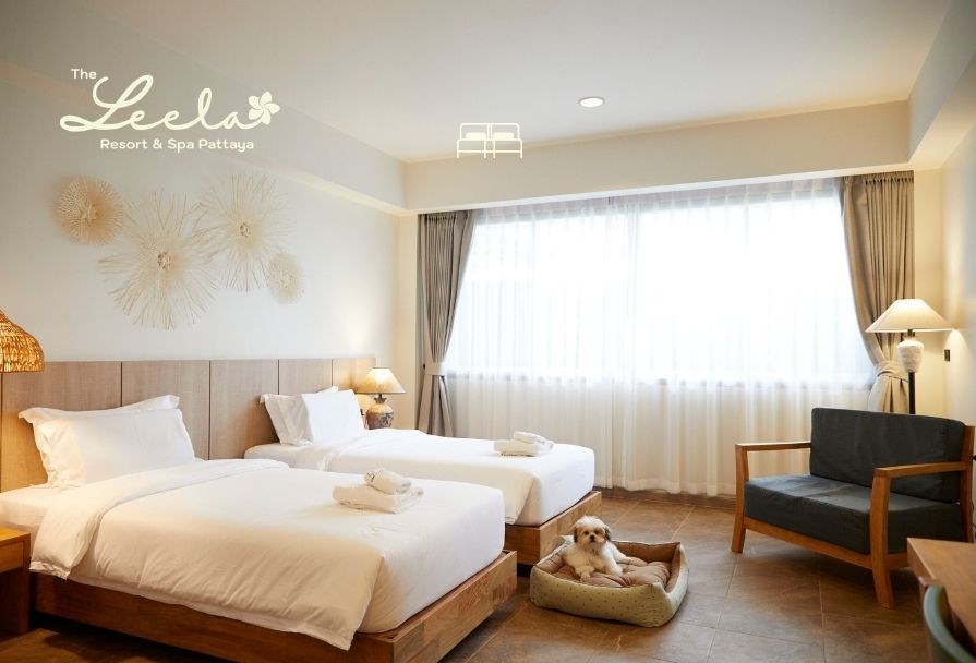 Pet-Friendly Signature Grand Room with dog on bed